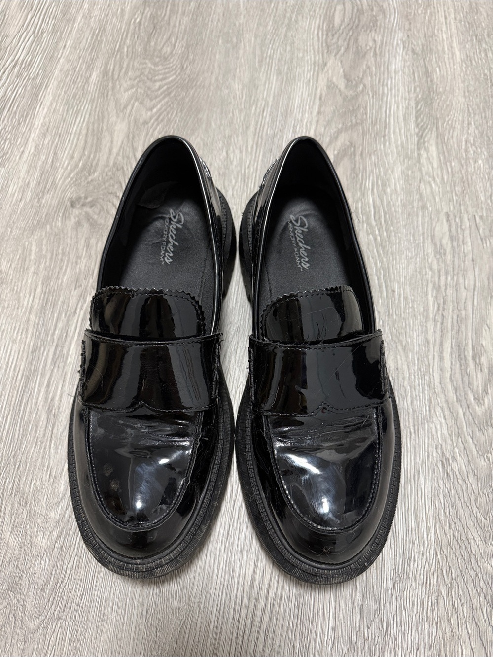 Skechers Black Patent Leather Penny Loafers